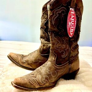 Laredo Dan Post Women’s Size 9 Embroidered Western Boots - Brown